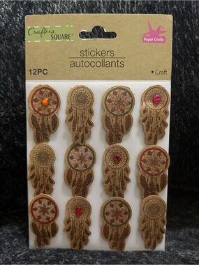 Brown Dreamcatcher Stickers - 12PC